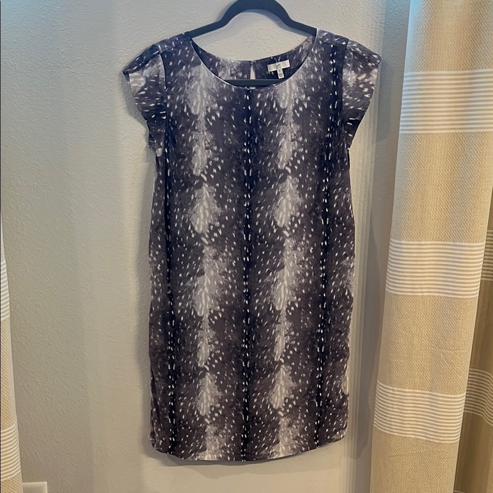 Joie Gray Black Printed Mini Dress